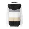 Women's Fashion Stitching Loose Hoodies Long Sleeve Plush Zipper Coat