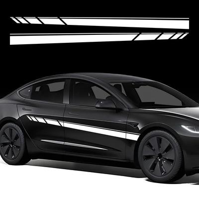 Auto Karosserie Seiten Tür Streifen Aufkleber Auto Vinyl Folie Wasserdicht Sport Style Auto Dekoration Aufkleber Zubehör Für Tesla Model 3