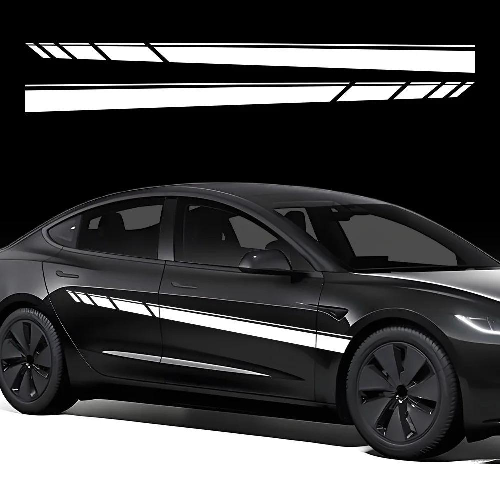 Auto Karosserie Seiten Tür Streifen Aufkleber Auto Vinyl Folie Wasserdicht Sport Style Auto Dekoration Aufkleber Zubehör Für Tesla Model 3