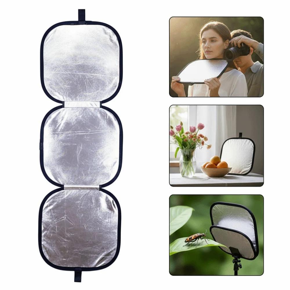 Collapsible 3-in-1 Photography Reflector Disc, Handheld Light Reflector Diffuser With 18% Gray Card For Studio Portrait Video Shooting