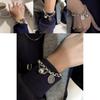 Good Luck Letter Geometric Alloy Bracelet For Women With Electroplating And Hip Hop Style For Travel Gift