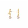 Ribbon Drop Pearl 14k Gold Earrings LPSN4048G