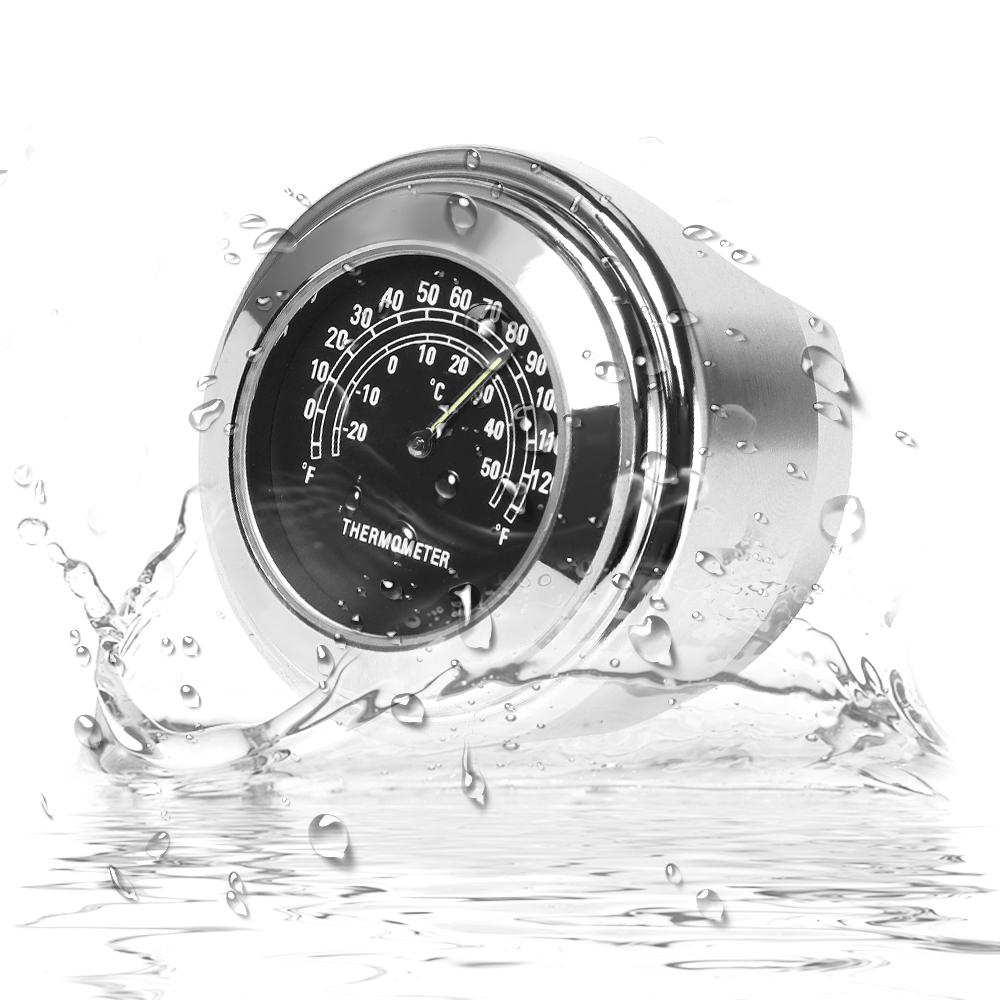 Waterproof Motorcycle Motorbike Clock/ Thermometer Thermo Fit For 7/8" or 1" Handle Bar Harley Honda Yamaha Suzuki Kawasaki