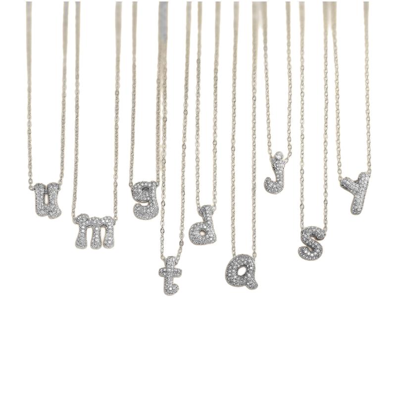 

Minimalist Lowercase Initial Pendant Necklace Unisex Fashionable Golden/Coppery Zirconia Letter Chain Necklace Jewellery 1 Pc a&40cm