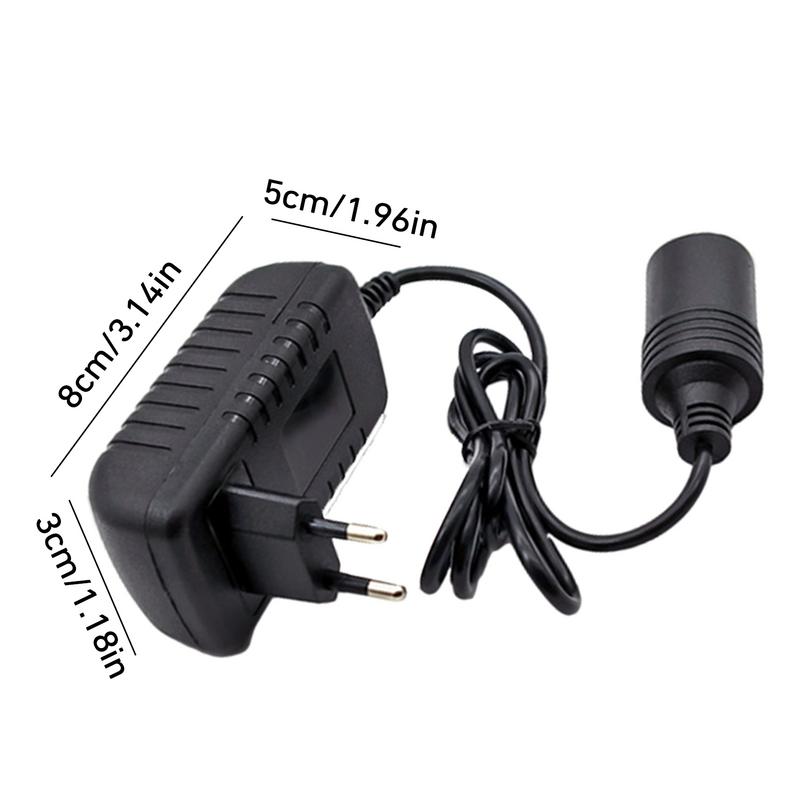 Adapter do gniazda zapalniczki samochodowej AC na DC Adapter samochodowy Stabilny konwerter 12V Bezpieczny wtyk Kabel do rejestratora odkurzacza