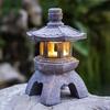 Solární Zenová pagoda lucerna čínská zahradní socha palácové nádvoří dekor eko pryskyřice solární lampa venkovní vnitřní ornament