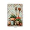 1pc Rustic Iron Metal Tin Sign, Vintage Gardening Tools and Plants Illustration, Indoor Outdoor Wall Art Decor for Home, Cafe, G