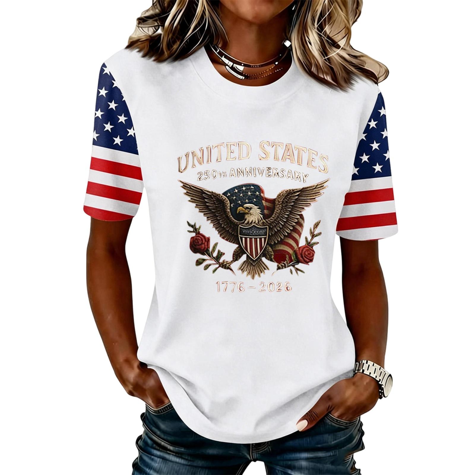 

Women s Casual And Fashionable Short-sleeved Printed T-shirt Top XL білий