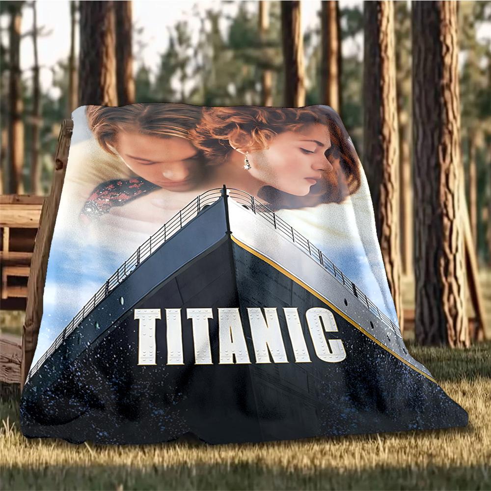 1 szt. Koc zewnętrzny Titanic Lekki flanelowy koc podróżny, kempingowy, do salonu, na sofę, krzesło Miękki