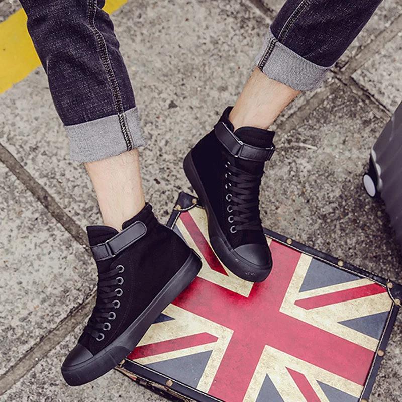 Sapatos casuais de cano alto masculinos, calçados de lona respiráveis da moda para homens, calçados confortáveis para caminhada com cadarço, tênis antiderrapantes para mulheres, novos