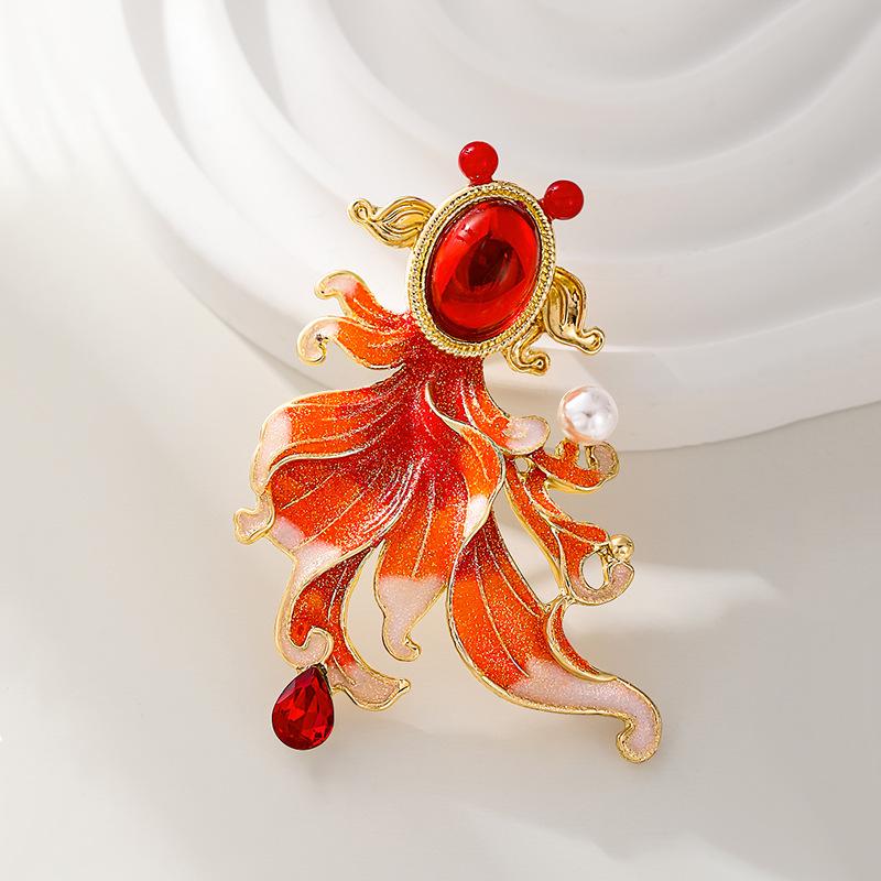 

Новые Креативные Изысканные Классические Женские Мужские Броши-Булавки Эмаль Смола Кои Мода Винтаж Жемчуг Рыба Значки Пальто Костюм Ювелирные Изделия