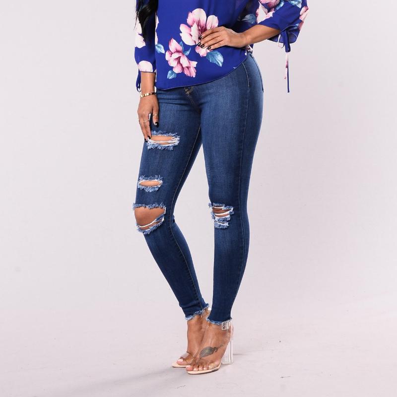 GMXIA Stretch Hole Slim Fit Calf Pants