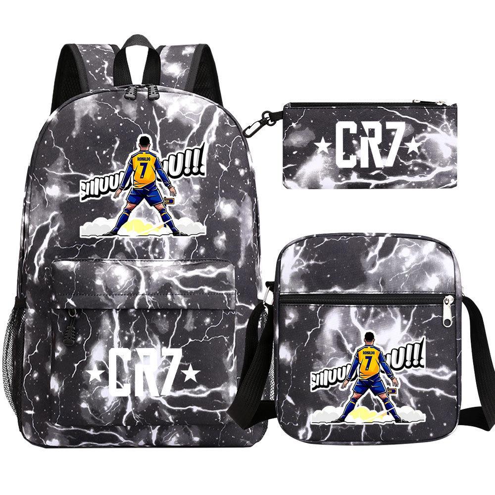 3-delige Schoolrugzakset voor Studenten Grote Capaciteit Oxford Stof Schooltas met Schouderband en Etui 46CMX32CMX16CM