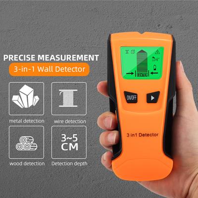 3 In 1 Wall Metal Detector Depth Professional Find Metal Wood Studs AC Voltage Live Wire Detect Wall Scanner Electric Box Finder