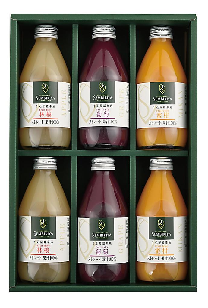Nihonbashi Senbikiya Main Store Straight Juice (100% Fruit Juice) 6-Pack Gift Juice Assortment