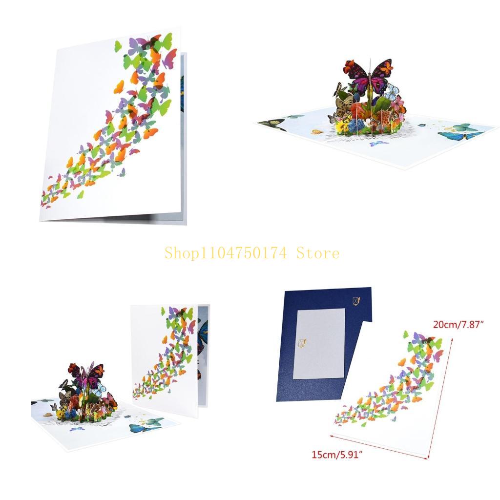 3D Birthday Cards Dancing Butterflys Cards Holiday Greeting Cards for Birthday Papercraft Holiday Birthday Flower Card top sale China Mainland