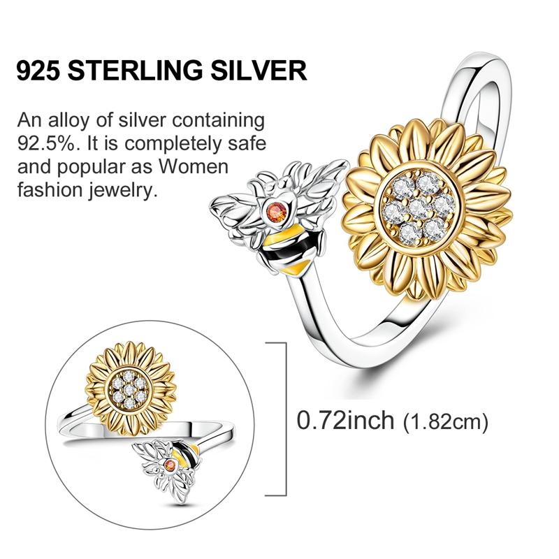 Copper Golden Collection Open Ring Authentic Star Shape Moon Zircon Wedding Anniversary Rings Jewellery Gift Ideal For Women