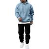 Men's Casual Sweatshirt Set with Knit Pattern for Fall Winter Daily Wear