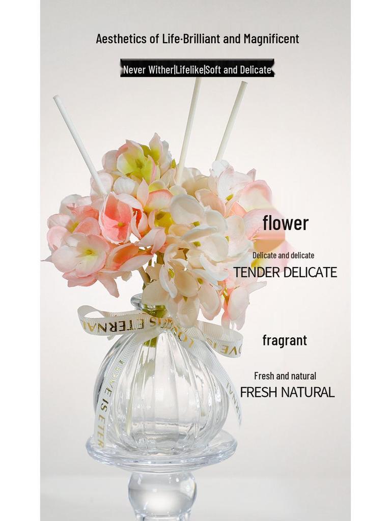 Floral Aroma Diffuser Bottle: Flameless Essential Oil Home Fragrance Gift for Bedroom, Long-Lasting and High-End.