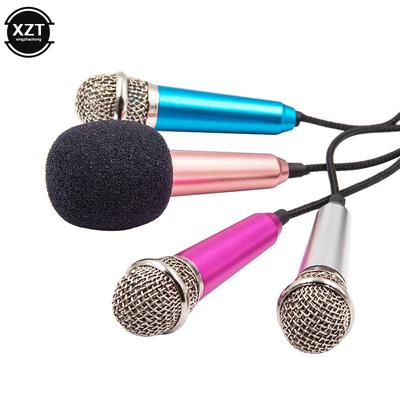 Mini Tragbares 3,5mm Stereo Studio Mikrofon KTV Karaoke Mikrofon Für Smartphone Laptop PC Desktop Handmikrofon
