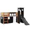 VidaXL Lit mezzanine enfants avec tour blanc/noir 80x200cm pin massif, lit mezzanine, lit mezzanine avec échelle, cadre de 3309125