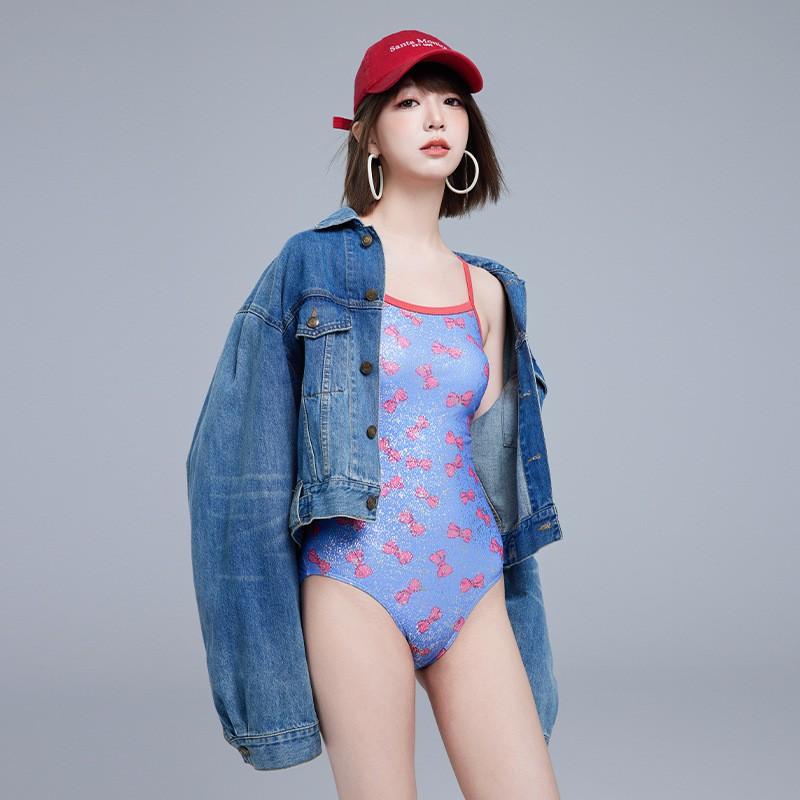 Japanese College Style Swimming Pool Competitive Racing Learning Triangle One-piece Swimsuit Female Cute Student Sweet Girl