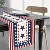 Corredor de Mesa para o Dia da Independência em Tecido de Linho Antiderrapante com Design de Bandeira Vintage para Toalha de Mesa de Jantar 13x72 Polegadas 55KF