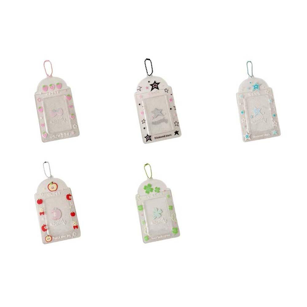 Star Strawberry ID Photo Photocard Frame Keychain Pendant Card Protective Case  School Stationery