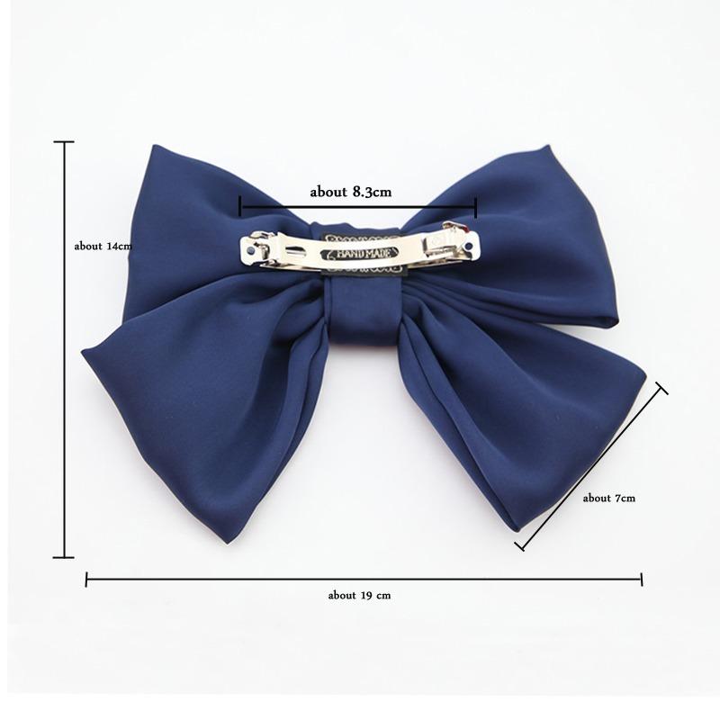 Scione Fashion Ribbon Hairgrips Big Large Bow Hairpin Women Girls Satin Barrette Hair Accessories