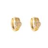 Heart-Shaped Hip Hop Zirconia Stud Earrings with European & American Design