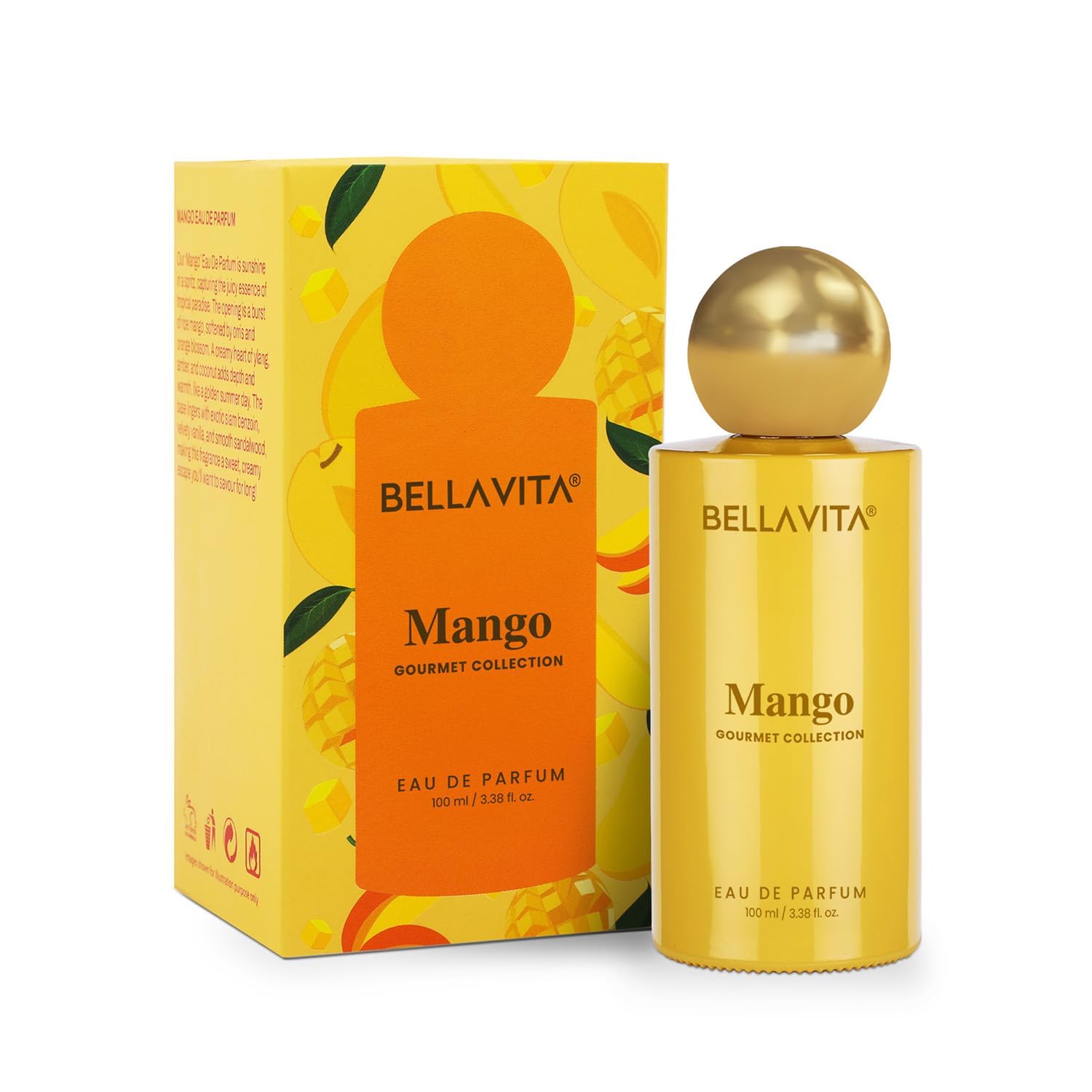

BELLAVITA Gourmet Collection Mango Long Lasting Perfume 100ml Unisex Floral Woody Sweet Fragrance