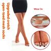 Women's Latin Dance Fishnet Pantyhose Breathable Mesh Fabric Open Toe Cotton Lined Gusset Dancing Tights Stockings