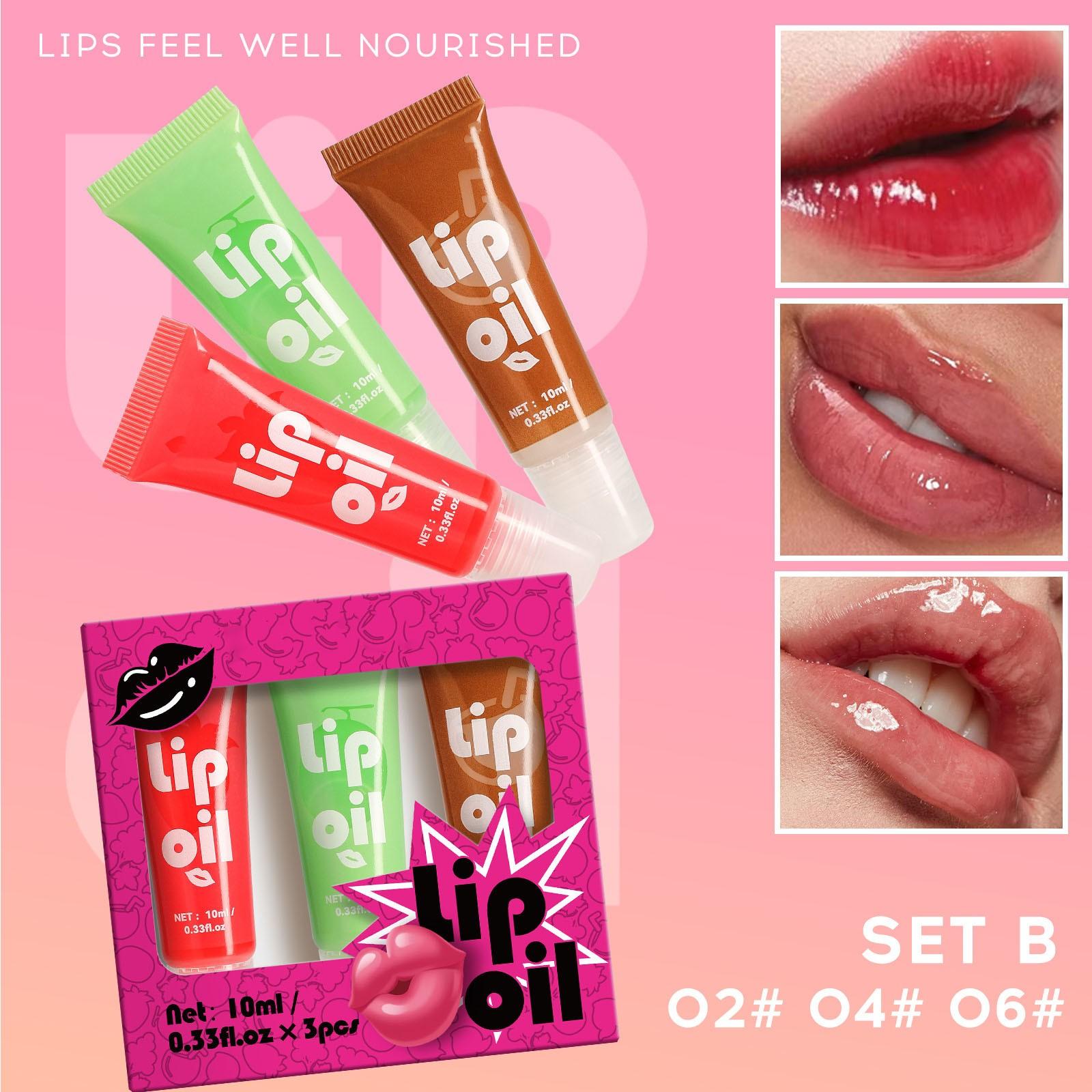 

Увлажняющий блеск для губ, набор, стойкий увлажняющий блеск для губ, водостойкий бальзам для губ, увлажняющее масло для губ, создайте естественный и здоровый макияж губ, 10 мл One Size