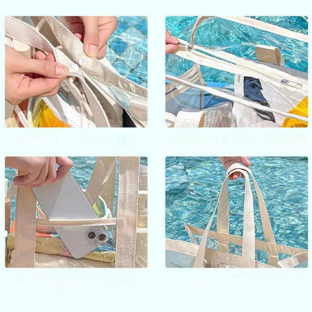 Makeup Bag Large Capacity Portable Transparent Swimming Waterproof PVC Storage for Clothes Travel Essentials Beach Organizer Bag