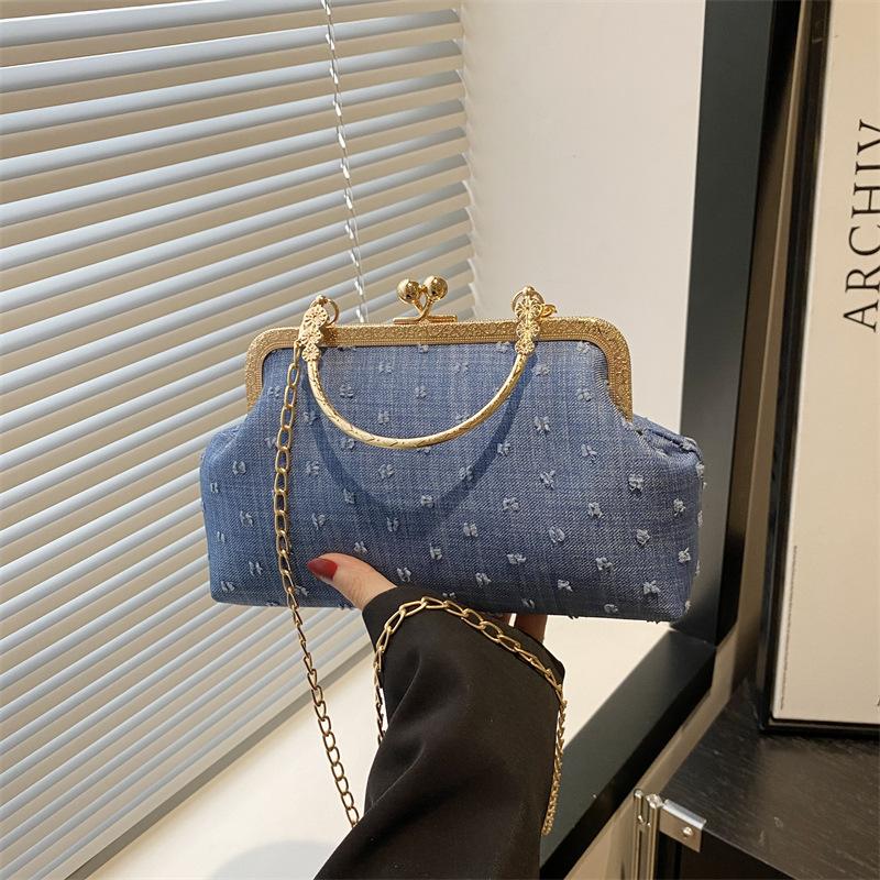 

Premium handbag bag women s spring and summer new fashion chain simple handbag versatile shoulder messenger bag синий