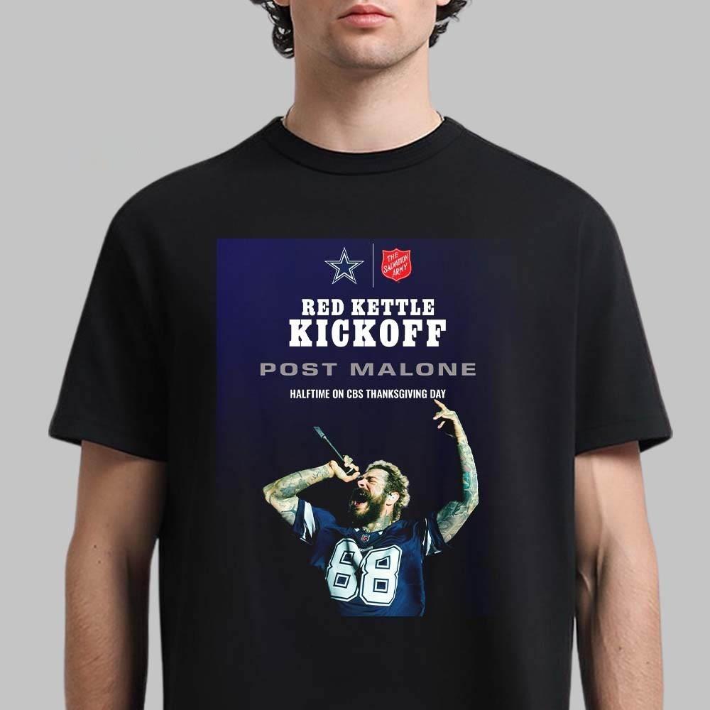 

Post Malone Halftime Show On CBS Thanksgiving Day 2025 Red Kettle Kickoff TShirt 4XL