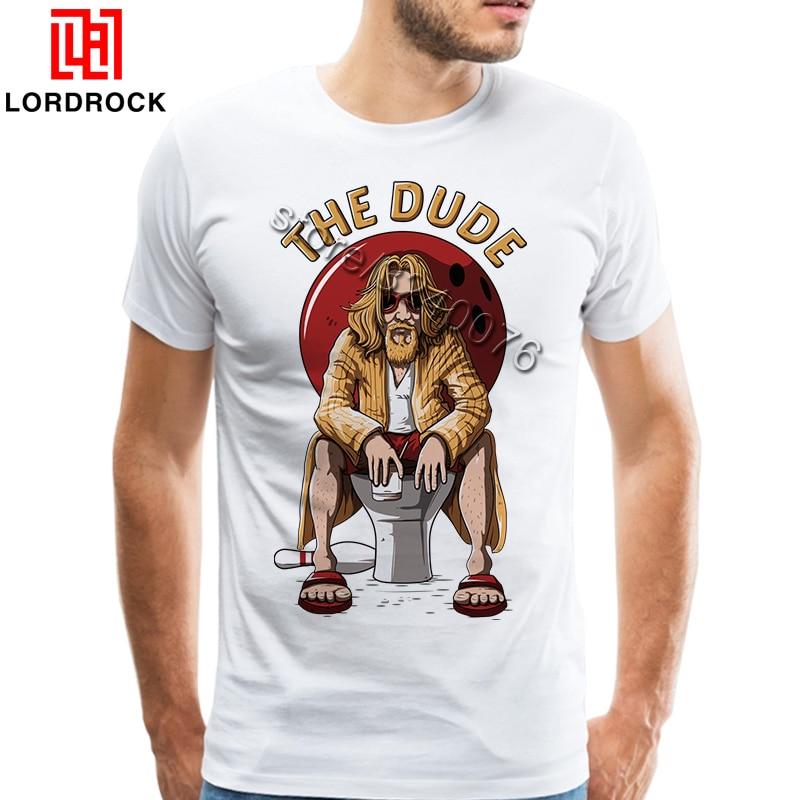 Vintage The Big Lebowski The Dude Abides T Shirt Men Custom Short Sleeve Movie Poster Causal