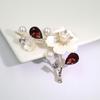 Elegant Crystal Shell Plum Blossom Brooch Pin for Women