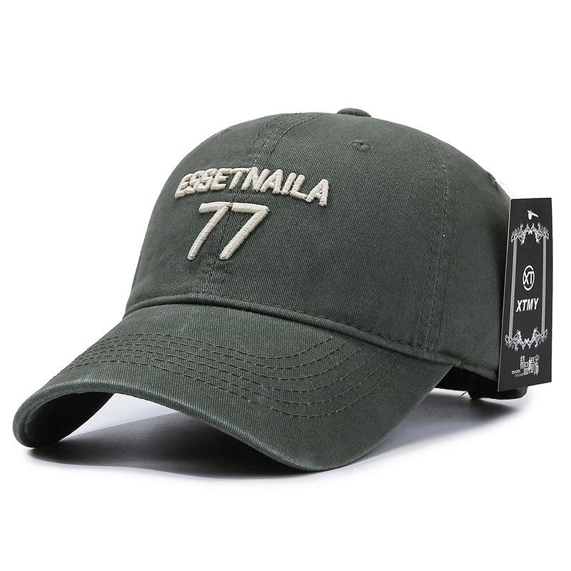 Essetnaila 77 Letter Embroidery Baseball Cap Outdoor Sun Breathable Protection