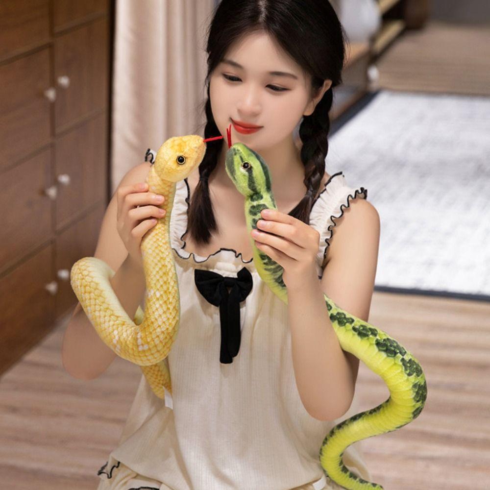 Plush Simulated Snake Plush Toy Fake Anaconda Snake Stuffed Plush Doll  Car Decor