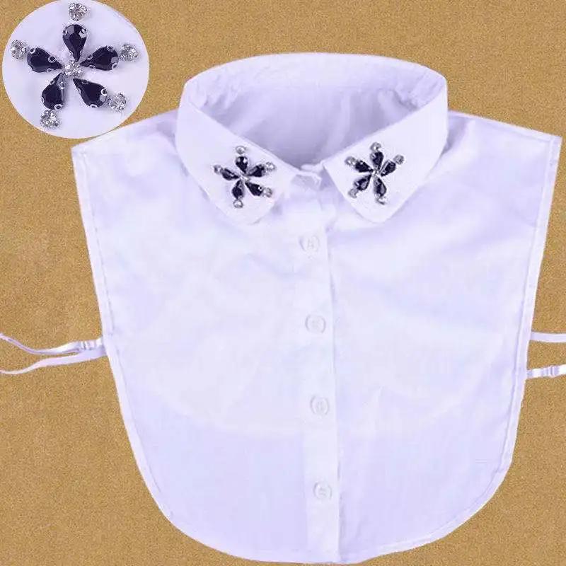Fake Collar For Shirt Detachable Collars Solid Shirt Lapel Blouse Top Men Women Black White Girls Top Clothes QH132