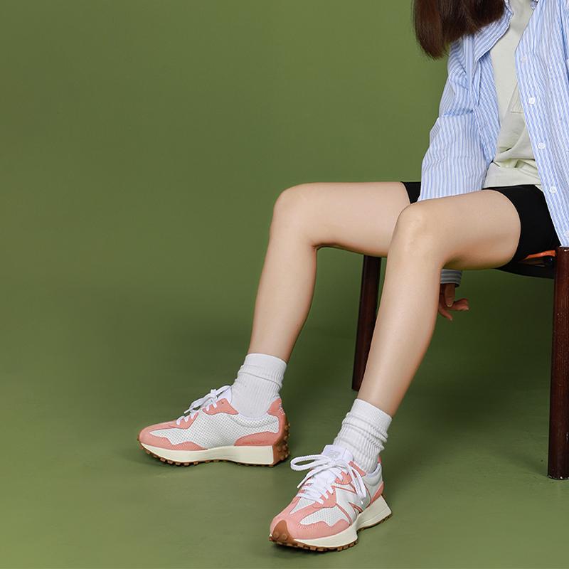 New Balance 327 Hovedpakke - Hvit Paradisrosa Unisex Sneakers MS327PN