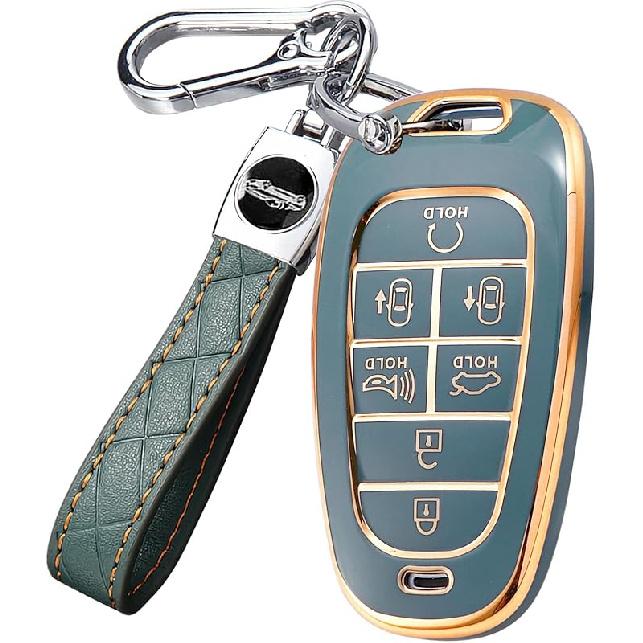 for Hyundai Key Fob Cover with Keychain, Premium TPU Key Case shell for 2024   Hyundai Sonata, Santa Fe, Nexo, Tucson Remote Smart Car Key Fob