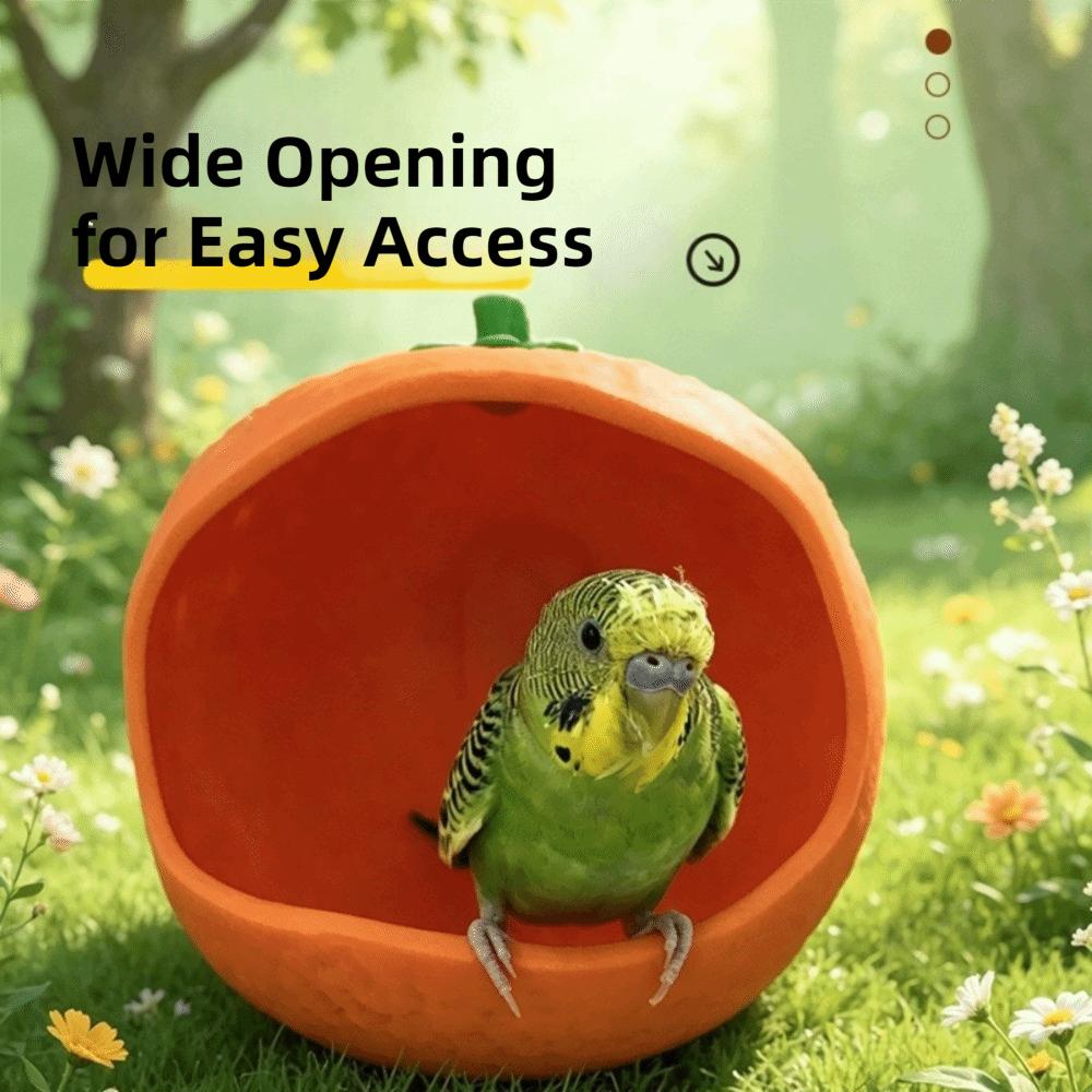 Wall Hanging Bird Cage Nest Orange-shaped Sleeping Nest Universal Parrot Food Box Cage Accessories
