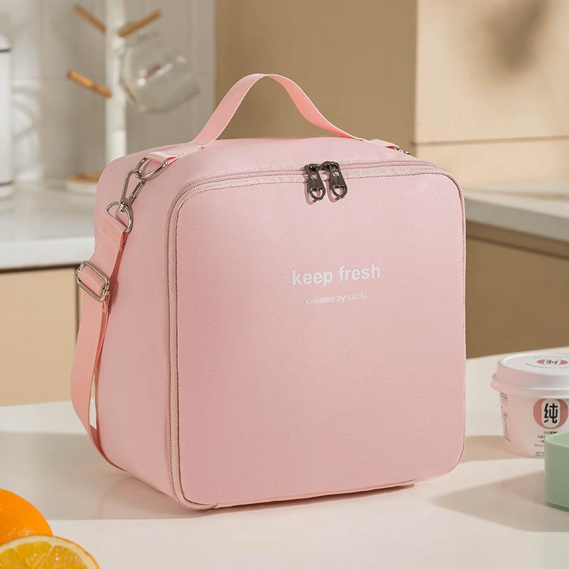 Portable Insulated Crossbody Lunch Bags Waterproof PU Large Capacity Food Bento Thermal Storage Container Shoulder Cooler Bags