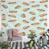 Hot Dog Pattern On Light Blue Background Pattern Wall Hanging Tapestry Decorative Tapestry Home Decor for Bedroom and Living Room