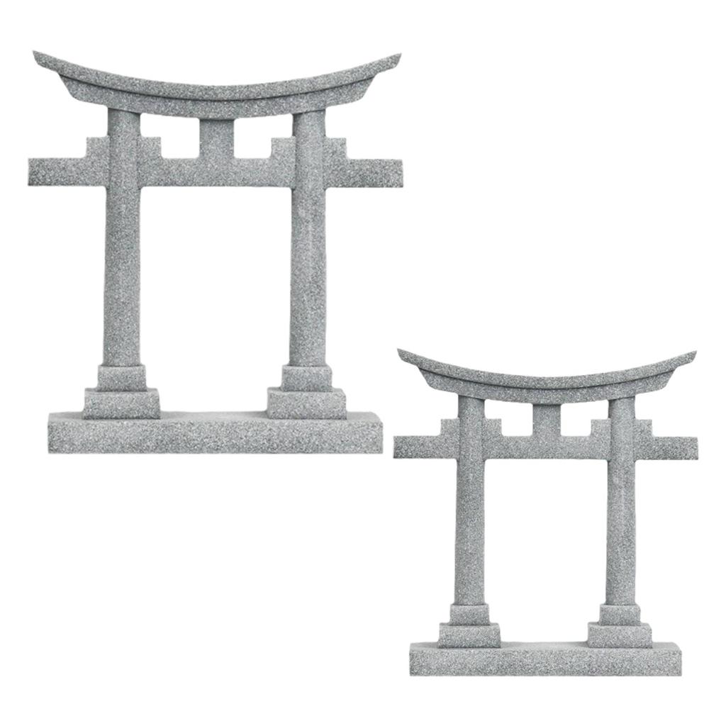 Japan Torii Gate Shrine Model Figurine Landscape Ornament for Potted Plant