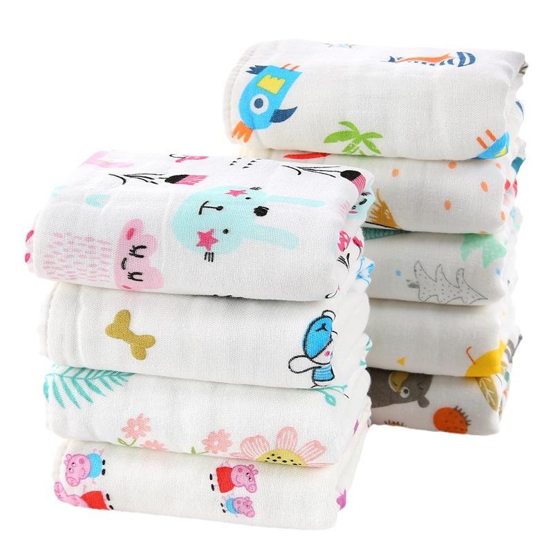 Six-layer gauze face towel hanging towel saliva towel face towel infant printed cotton soft cotton gauze cloth pure cotton soft