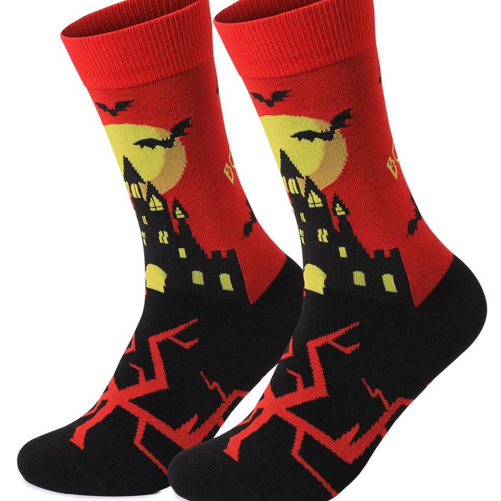 Original Halloween Warm Deodorant Mid-Calf Socks for Men and Women, Plus Size, Sweat-Absorbing.
