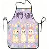 1pc Happy Easter Bunny Eggs Floral Print Apron, Durable and Easy To Clean, Adjustable Waistband, Polyester Material, for Kitchen Cooking, Gardening, O